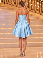 Strapless Homecoming Dress with Ruffle Detail