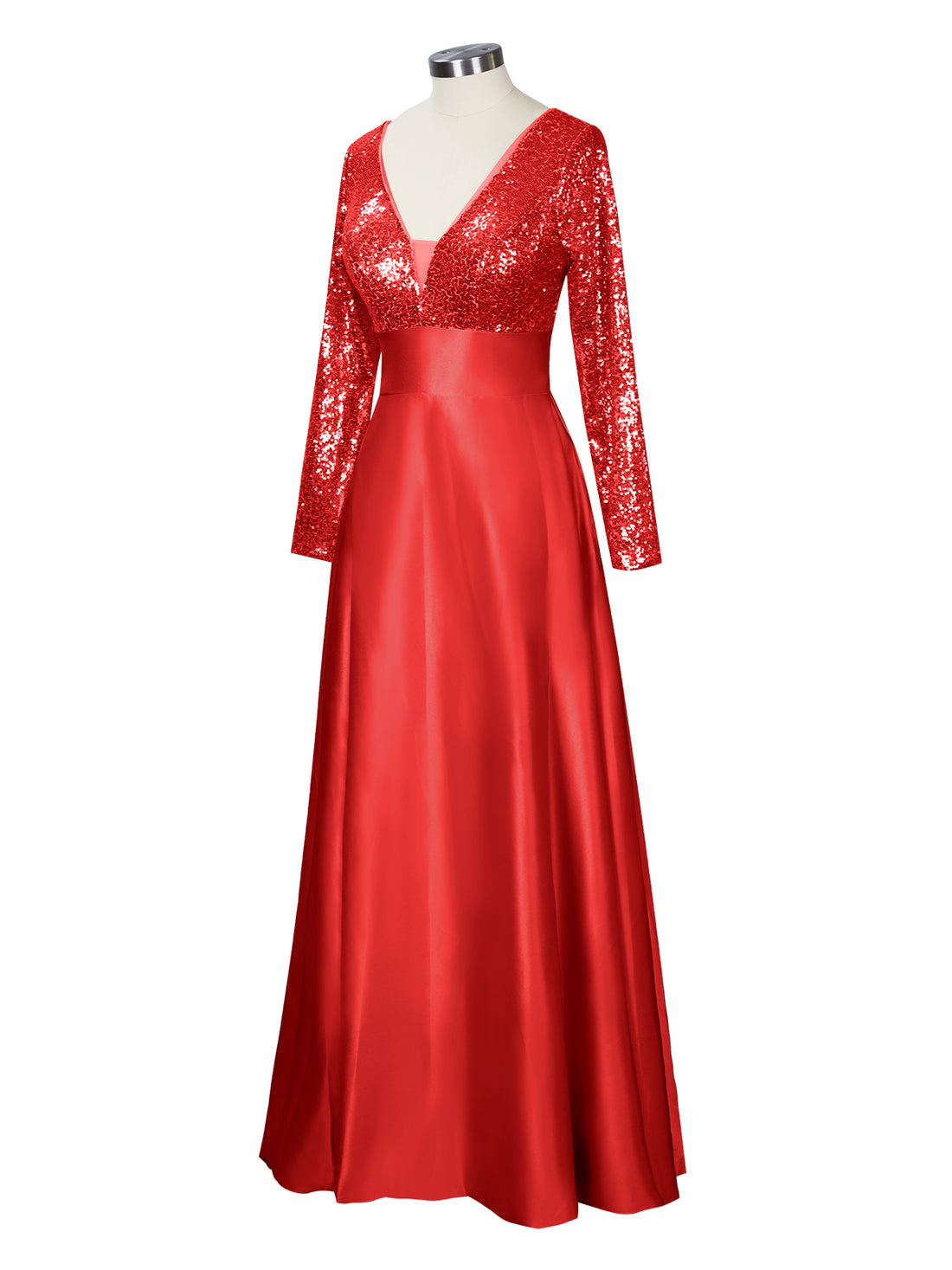 Long Sleeveless Sequin Prom Dress 