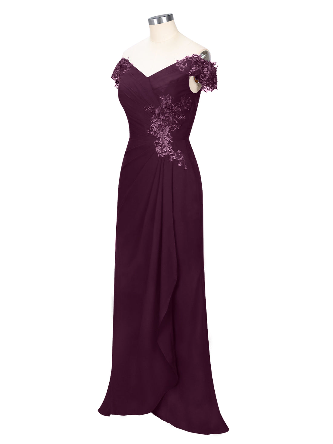 Off-Shoulder Chiffon Sheath Dress 