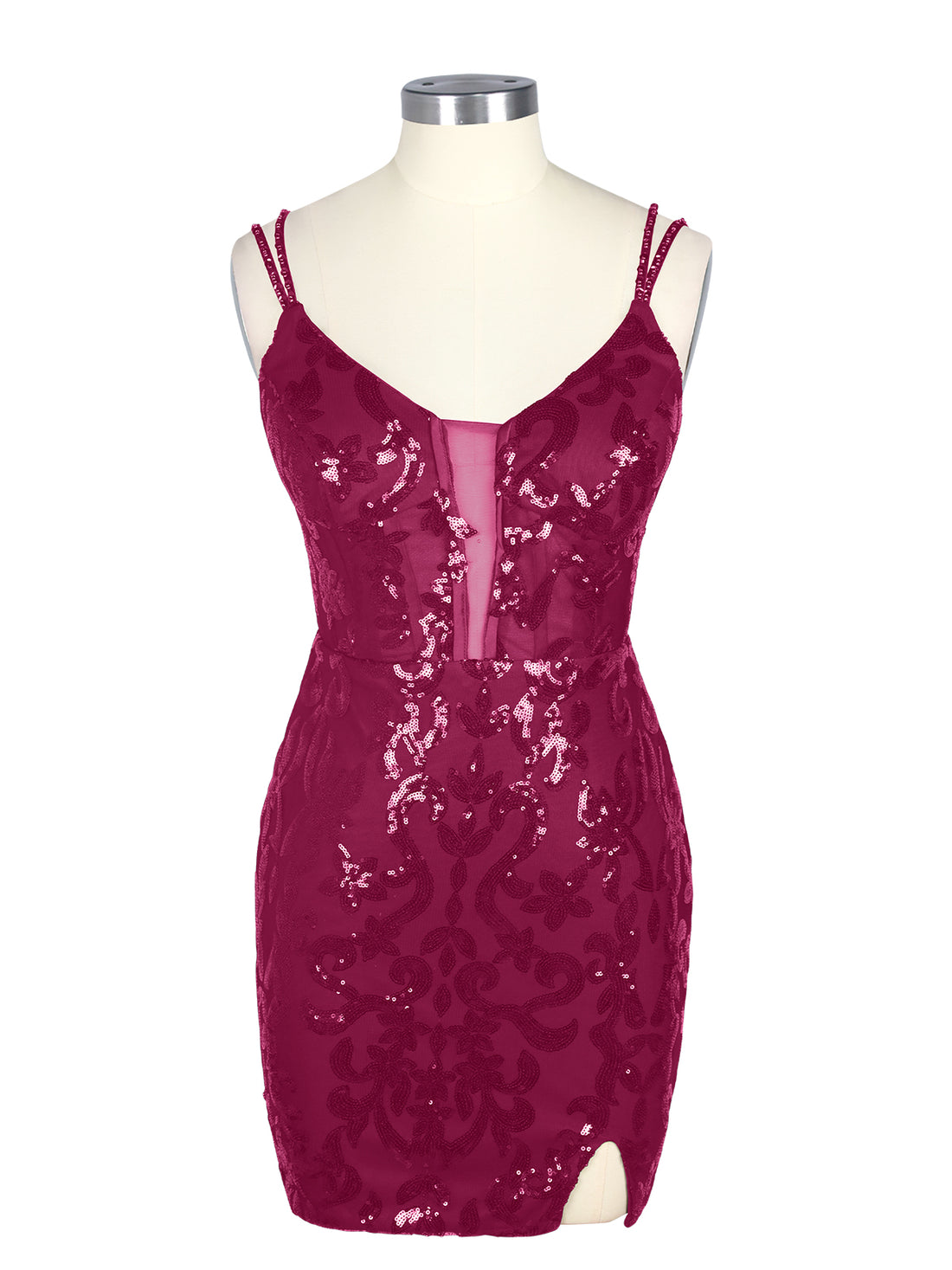 Double Spaghetti Bodycon Mini Dress 
