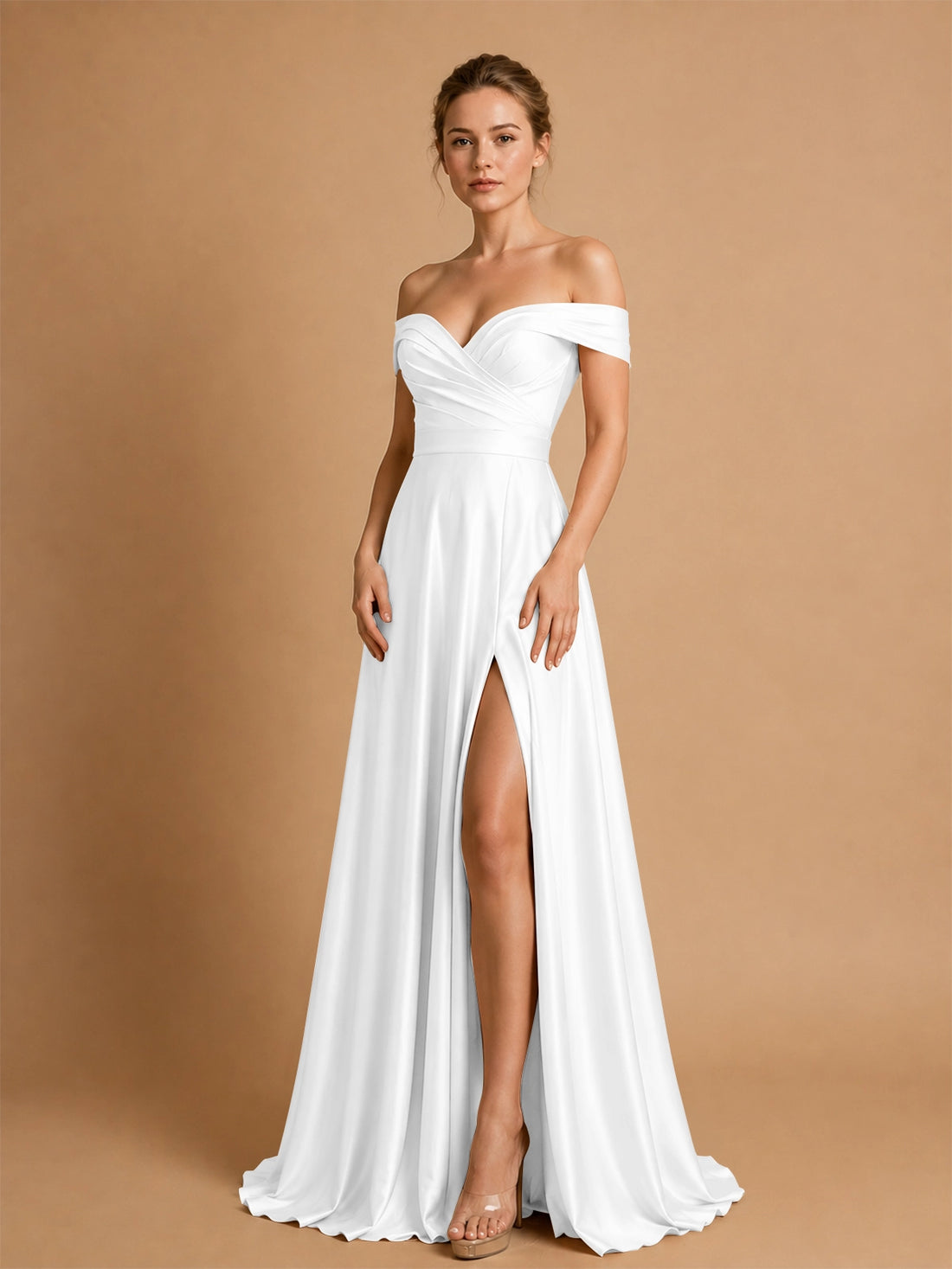 A-line Prom Dress with High Slit 
