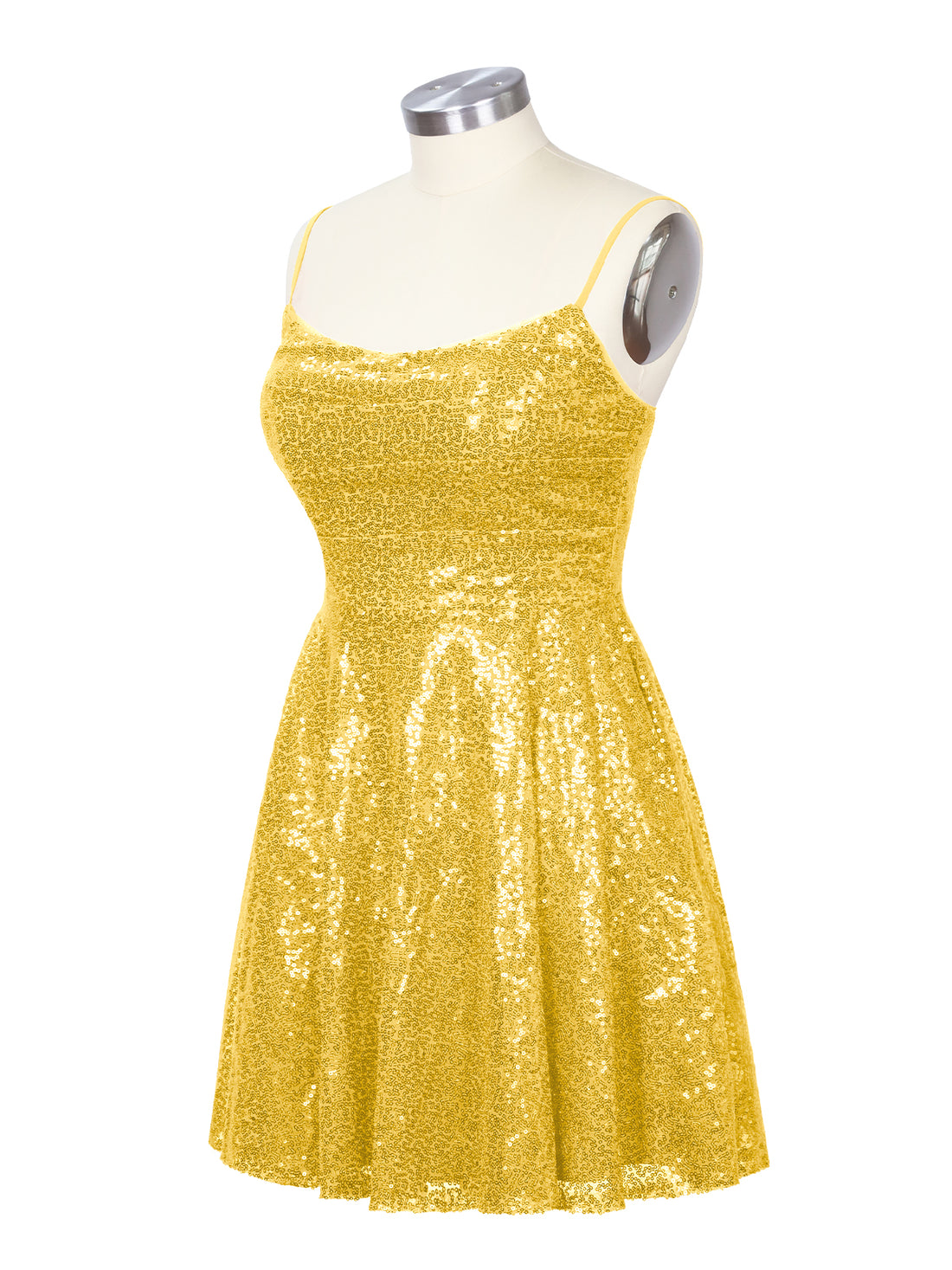 Sequin Scoop Neckline Mini Dress 