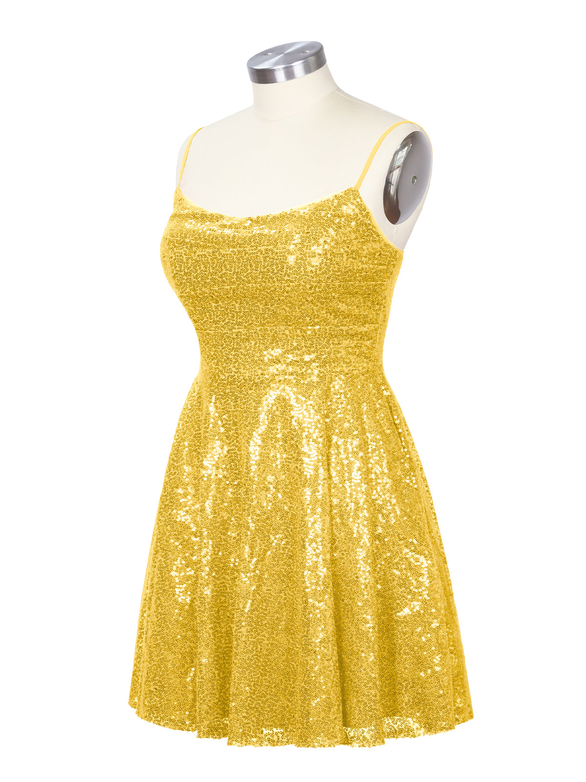 Sequin Scoop Neckline Mini Dress 