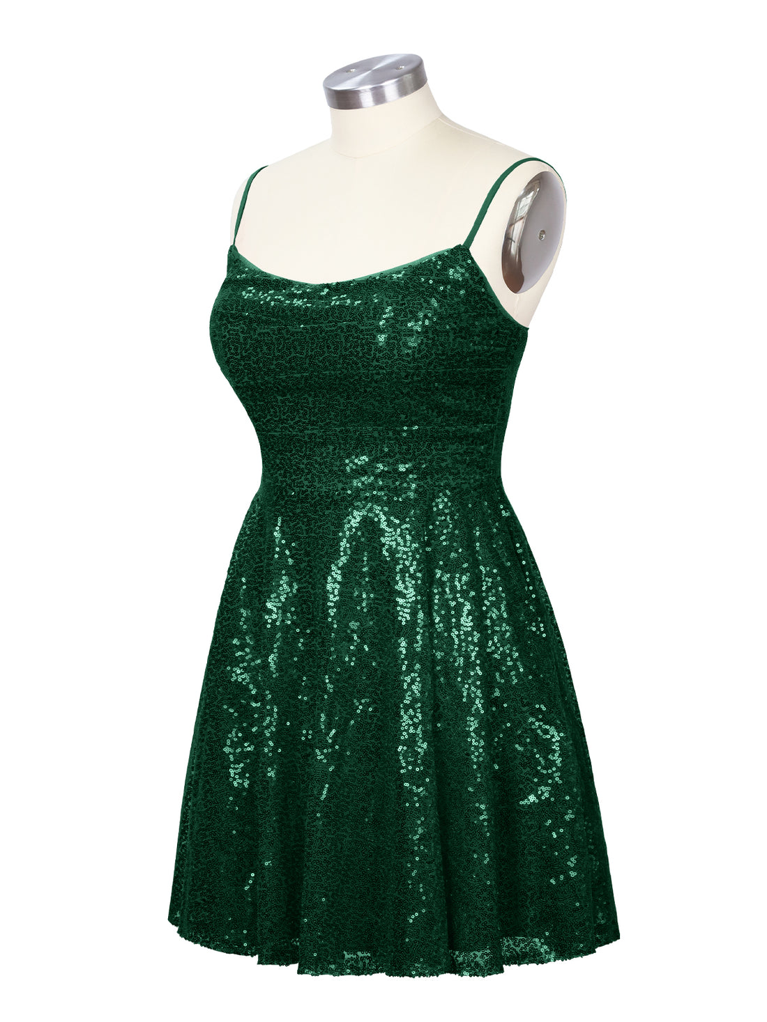 Sequin Scoop Neckline Mini Dress 