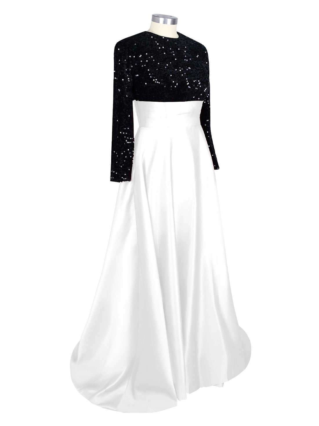 Sequin Jewel Neckline Prom Dress 