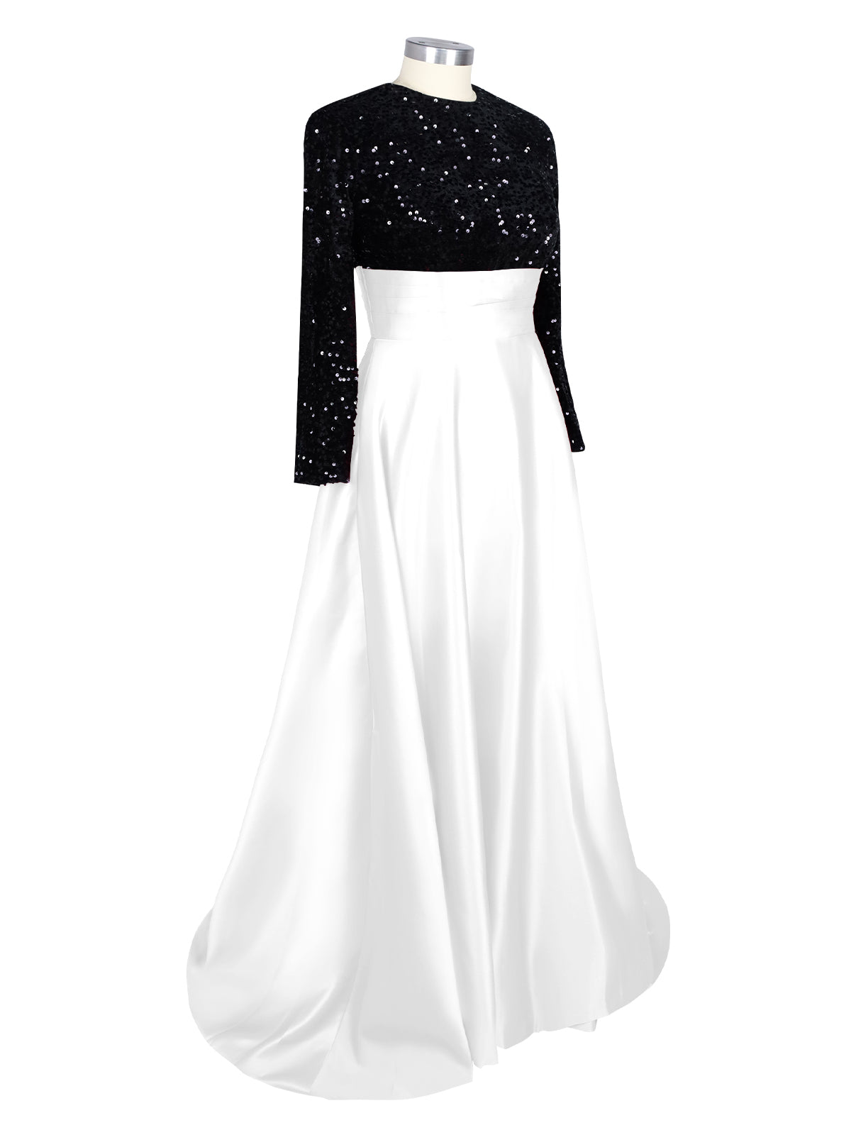 Sequin Jewel Neckline Prom Dress 