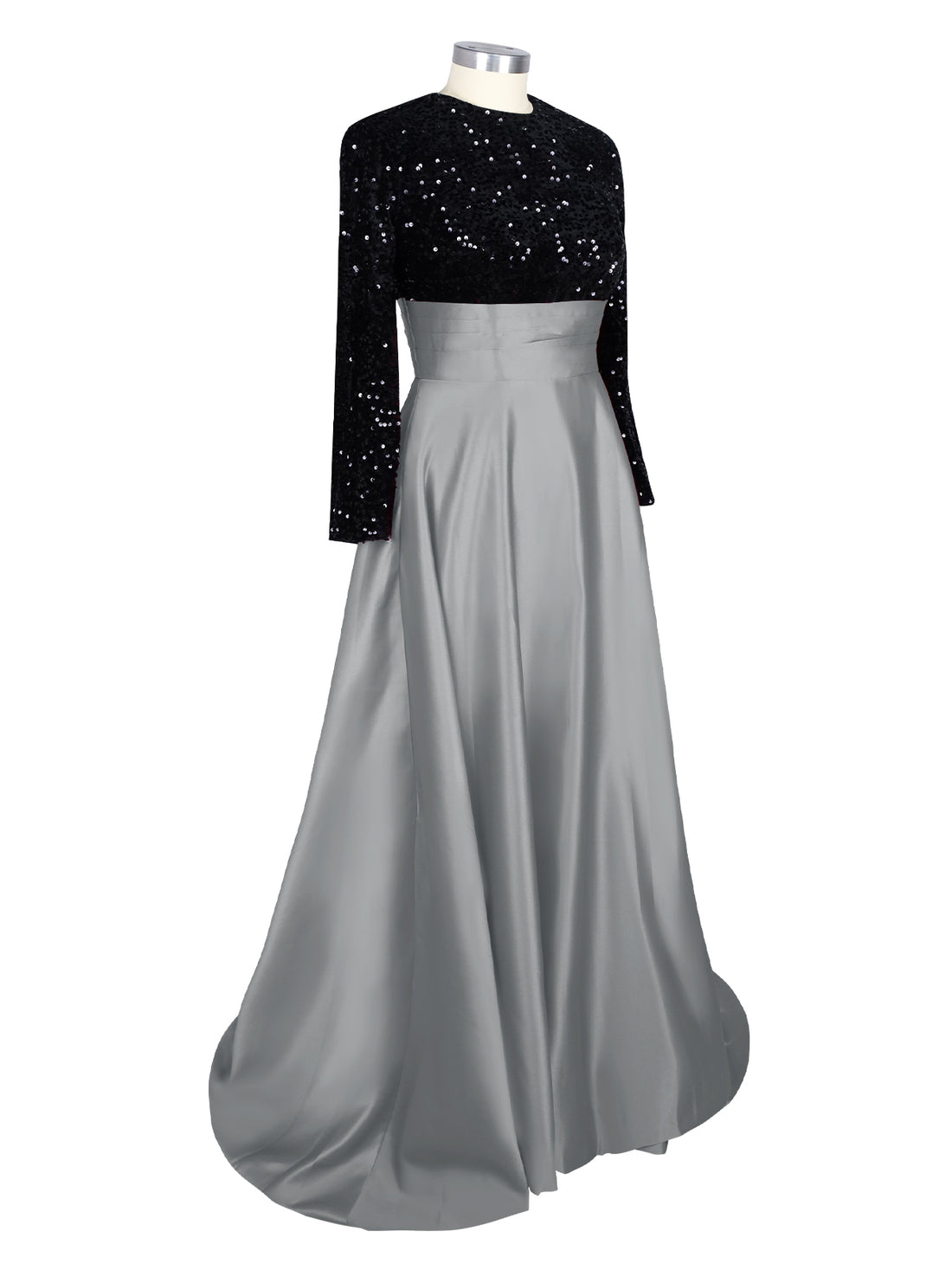 Sequin Jewel Neckline Prom Dress 