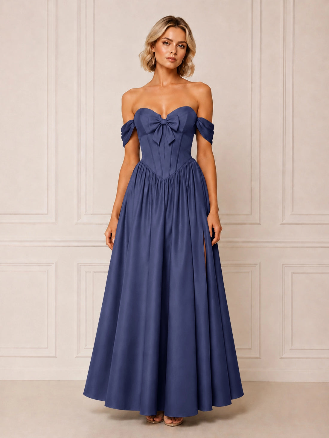 A-line Bridesmaid Dress with Bow Detail 