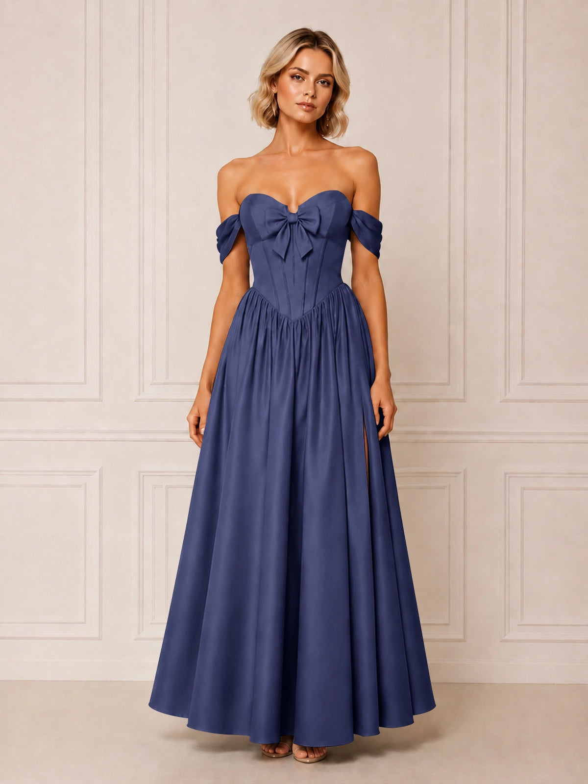 A-line Bridesmaid Dress with Bow Detail 