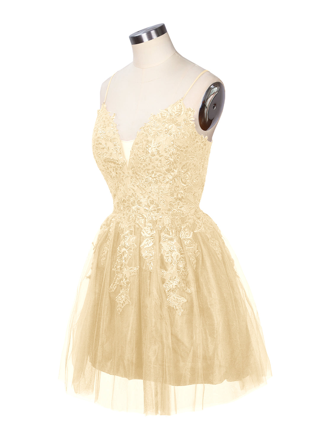 Applique Soft Tulle Mini Dress 