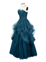 Tiered Strapless Prom Dress 