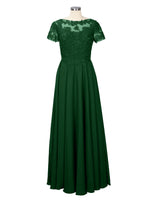 Illusion Applique Chiffon Dress 