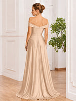 A-line Prom Dress with High Slit