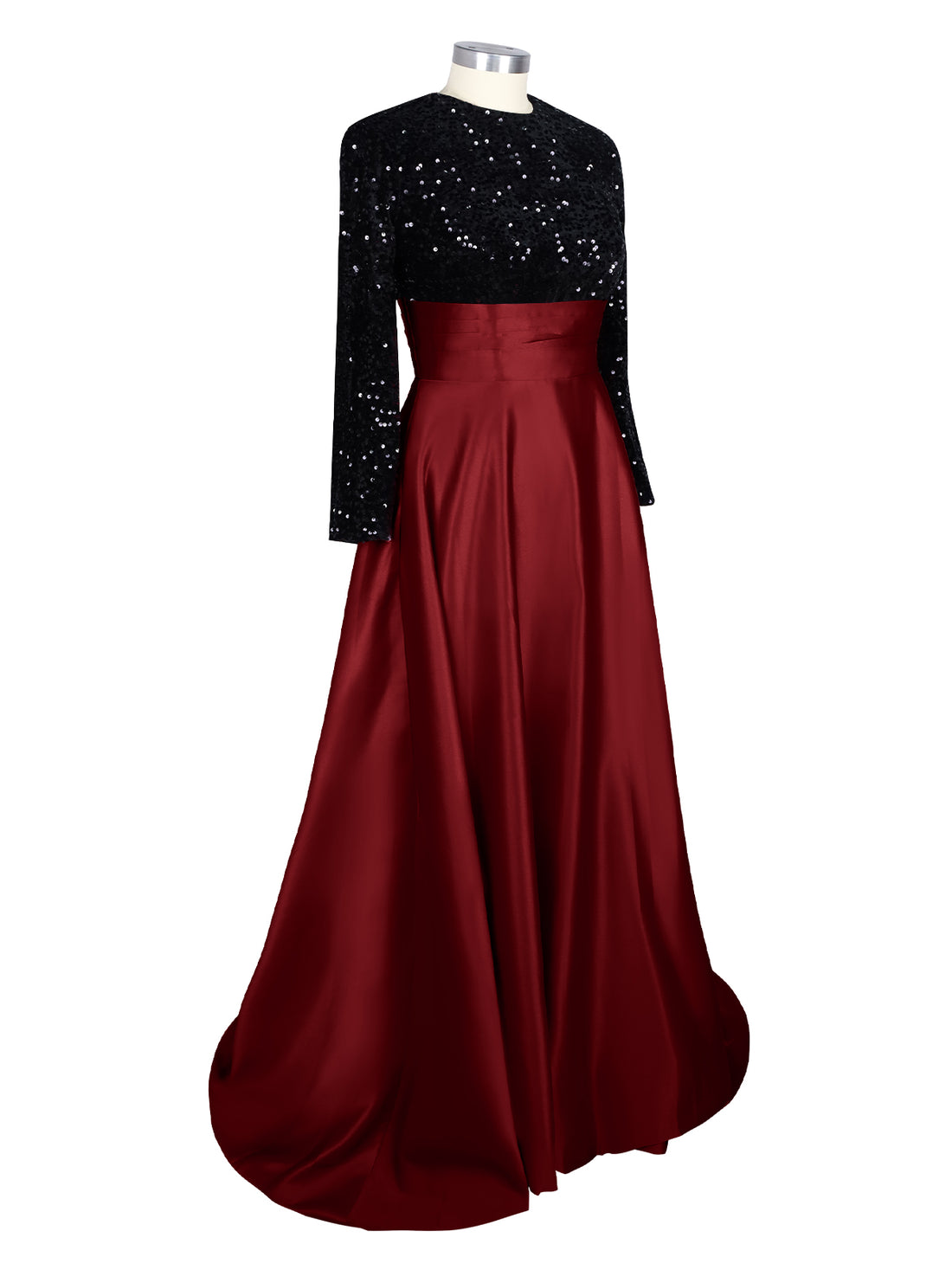 Sequin Jewel Neckline Prom Dress 