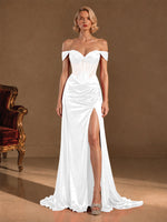Silk-like Prom Dress with Crystal Detailing 