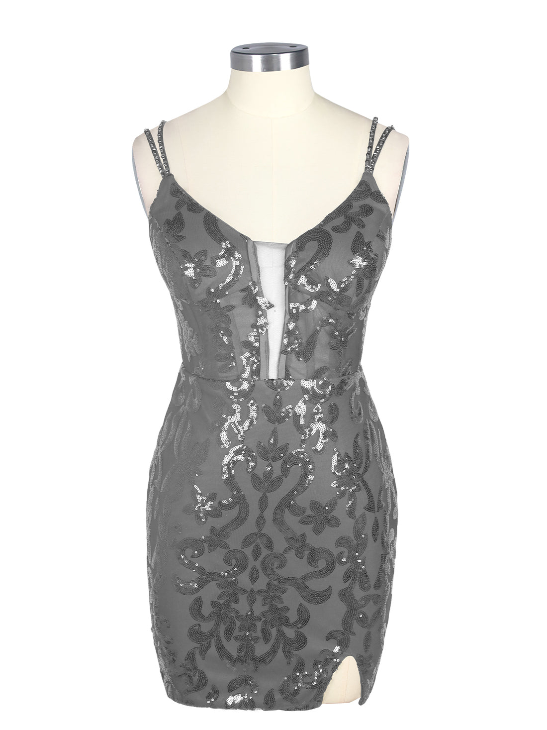 Double Spaghetti Bodycon Mini Dress 