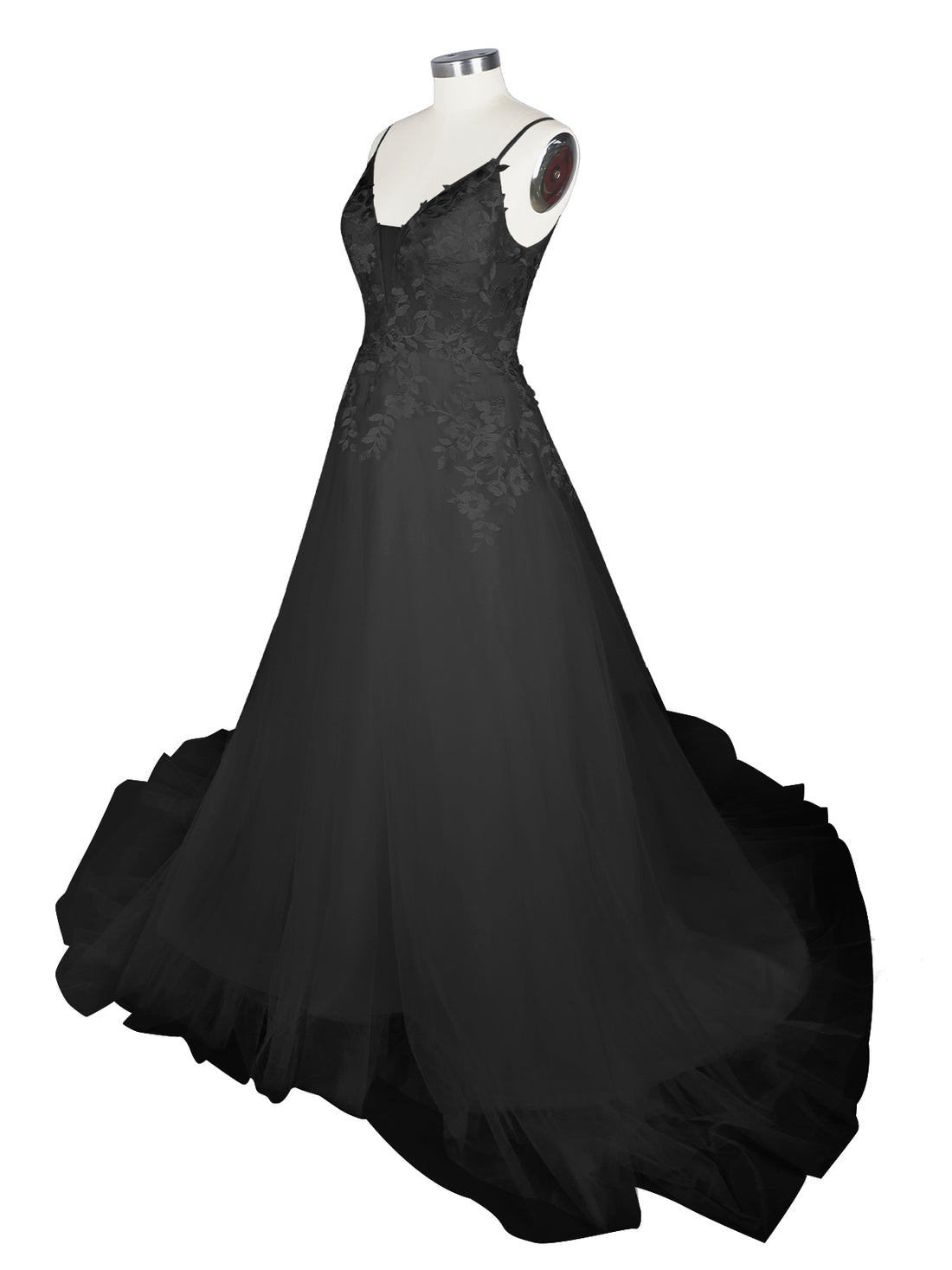 Illusion Spaghetti Straps Wedding Dress 
