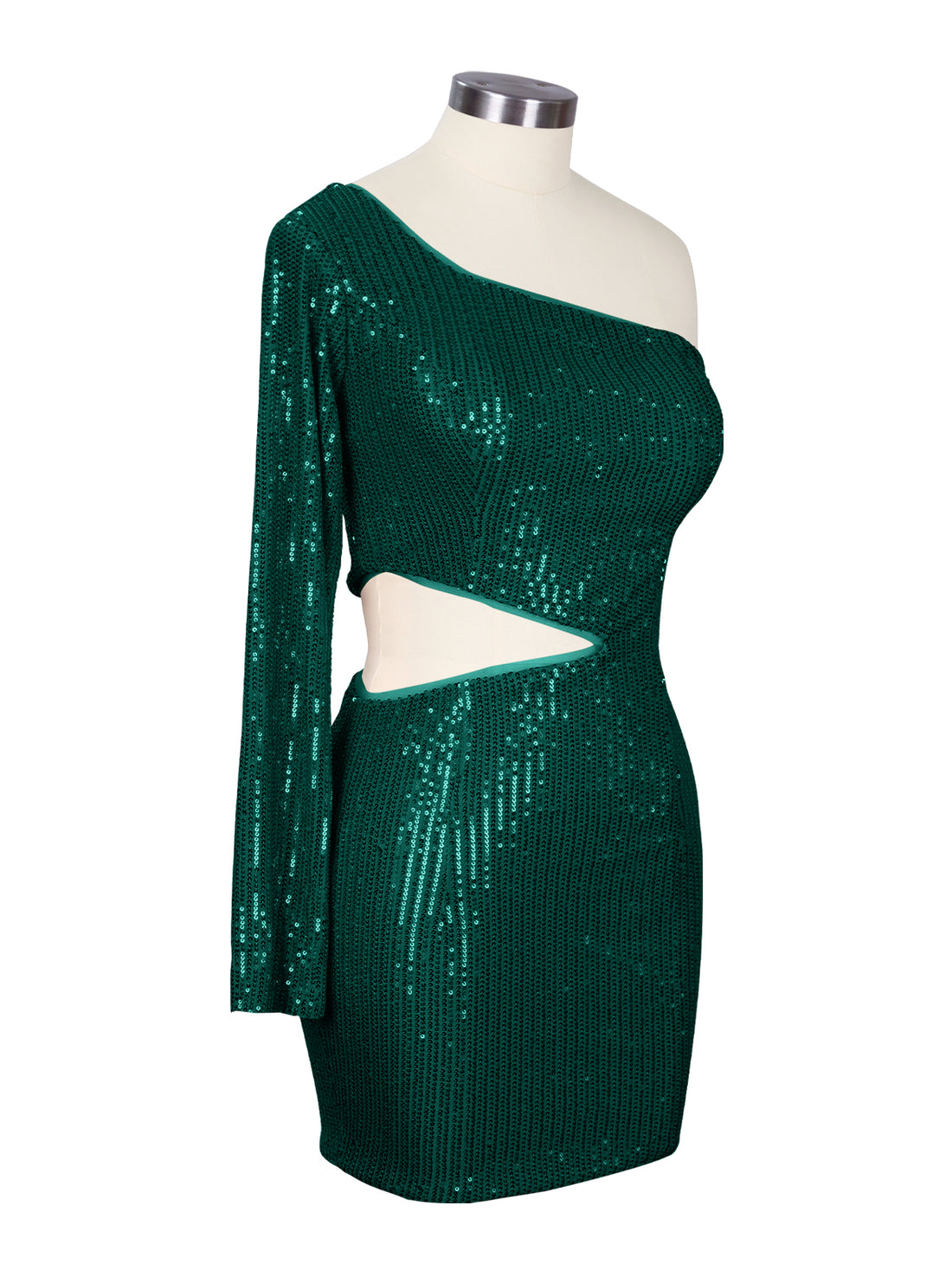 Waist Cutout One Shoulder Mini Dress 