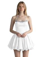 Beading Bubble Hem Mini Dress 