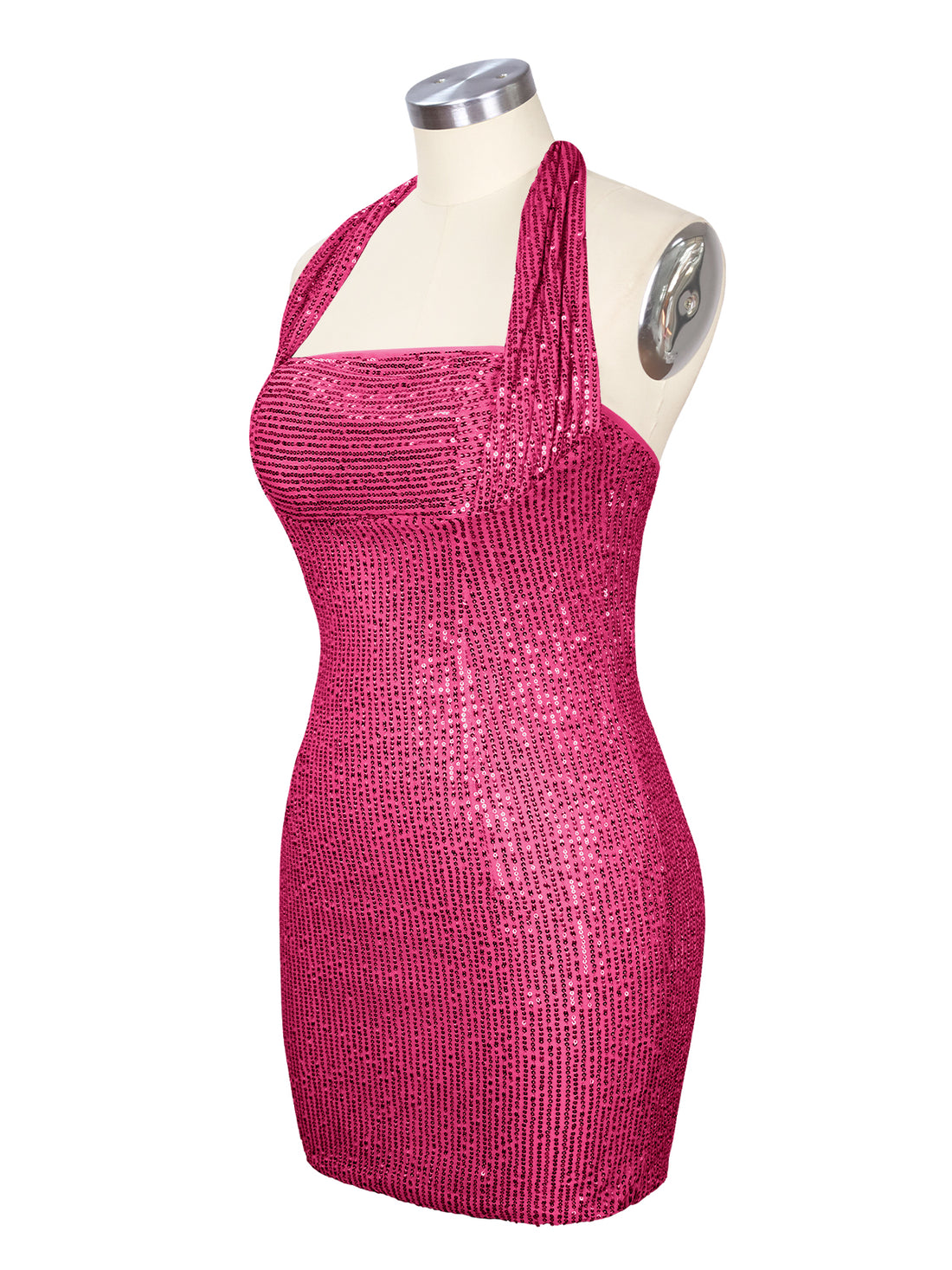 Halter Sequin Sheath Mini Dress 
