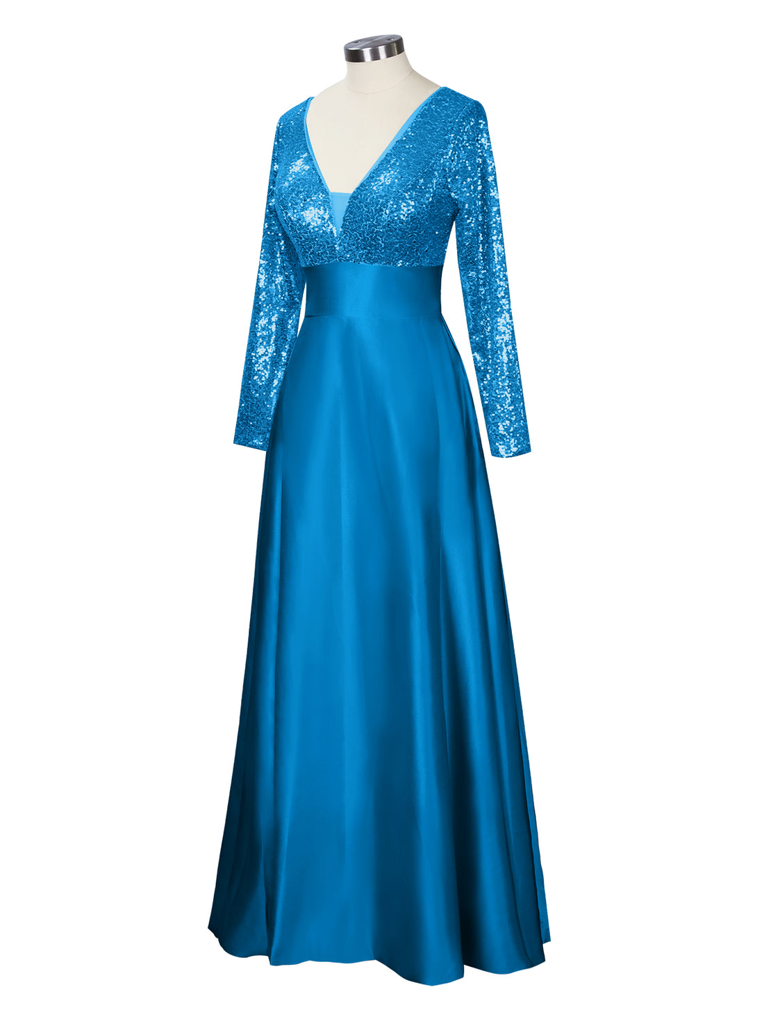 Long Sleeveless Sequin Prom Dress 