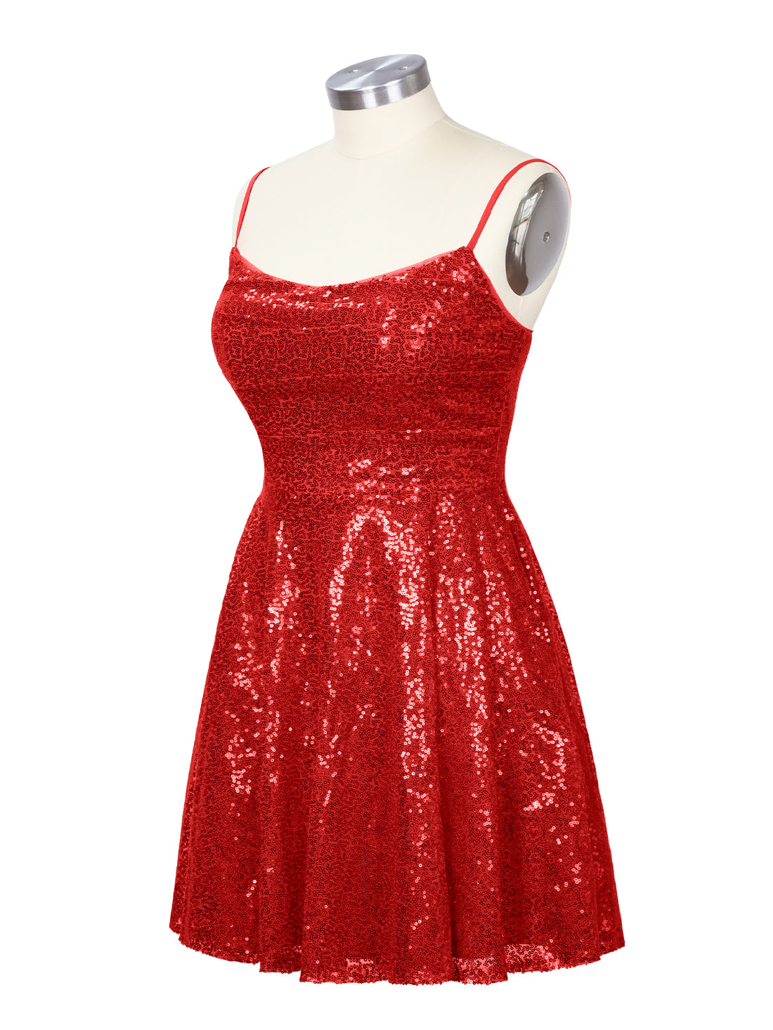 Sequin Scoop Neckline Mini Dress 