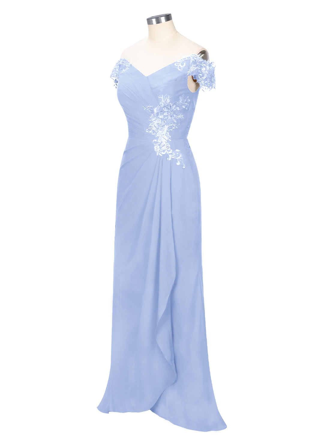 Off-Shoulder Chiffon Sheath Dress 