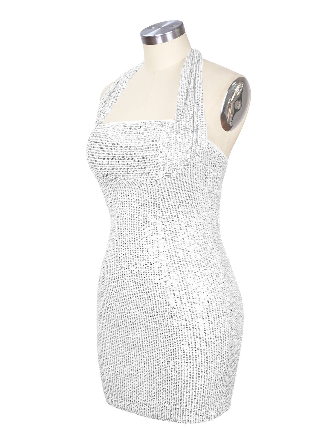 Halter Sequin Sheath Mini Dress 