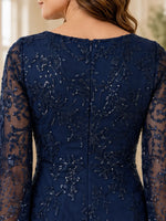 Sheath Mother of the Bride Dress with Split Bell Sleeves
