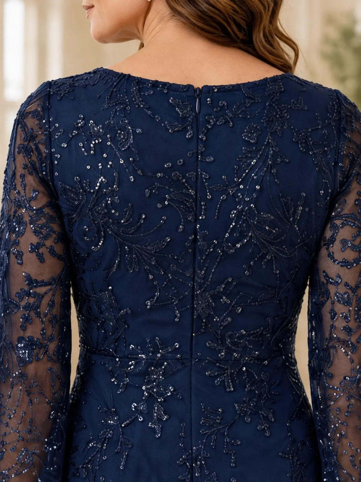 Sheath Mother of the Bride Dress with Split Bell Sleeves