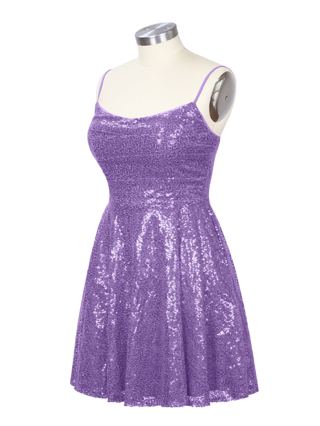 Sequin Scoop Neckline Mini Dress 