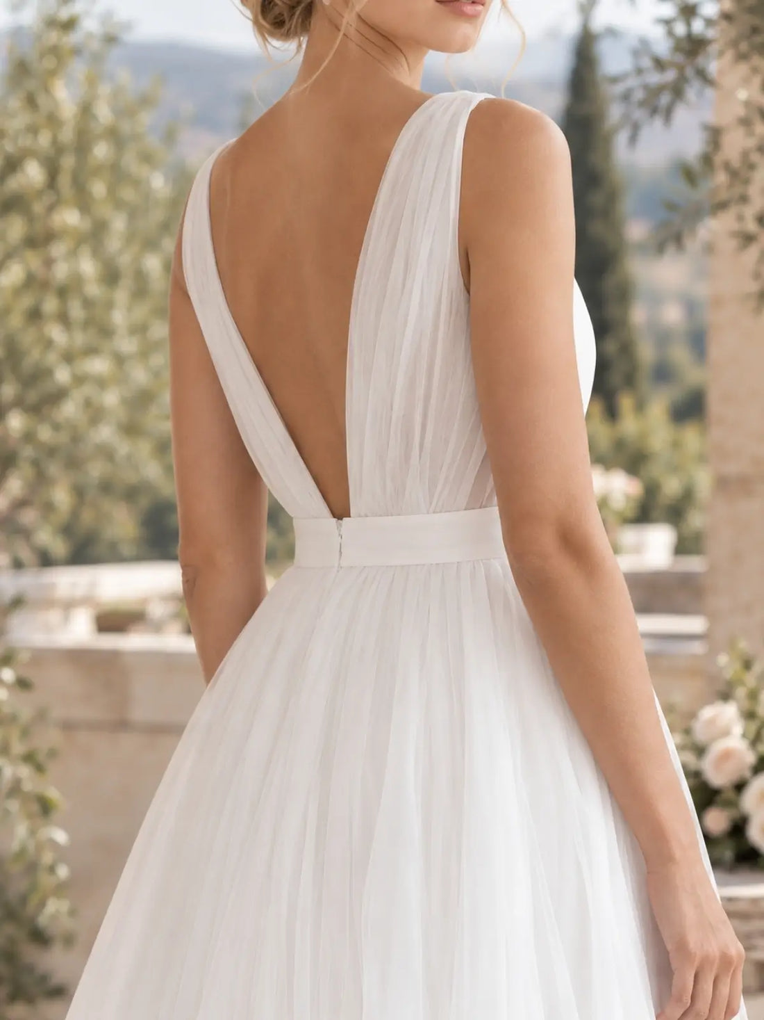 Tulle Wedding Dress with Elegant Court Train