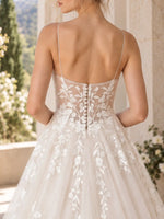 A-Line Wedding Dress with Illusion Mesh Back Detail