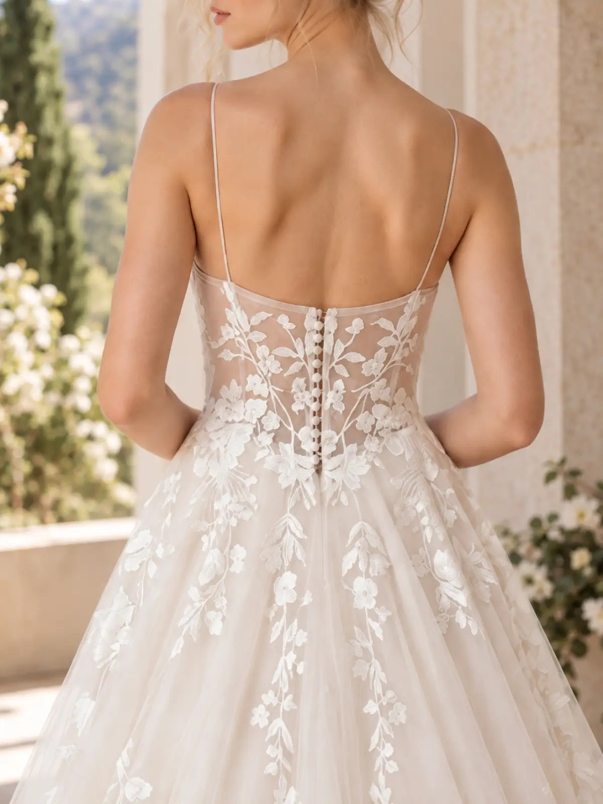 A-Line Wedding Dress with Illusion Mesh Back Detail