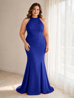 Halter Neckline Trumpet Dress-Plus Size 