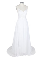 Applique Slit Chiffon Wedding Dress 