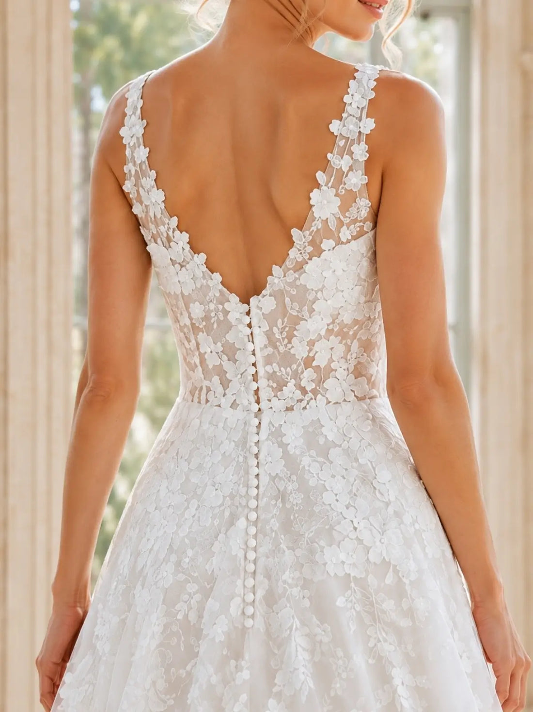 A-Line Wedding Dress with Tulle Details