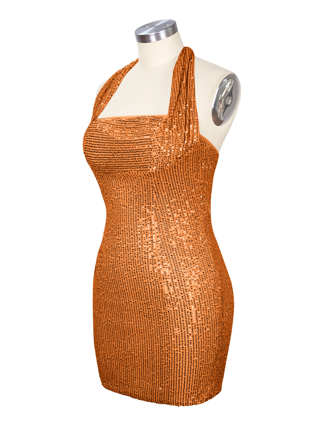 Halter Sequin Sheath Mini Dress 