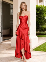 Strapless Prom Dress with Tiered Ruffles 