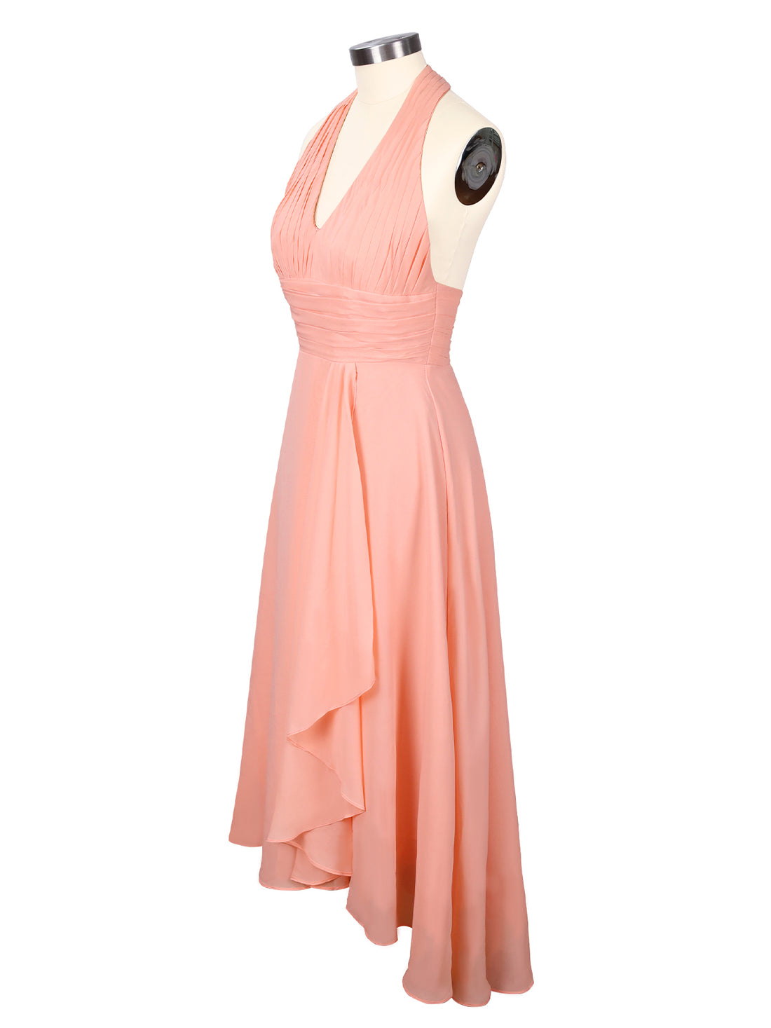 Ruched Halter Bridesmaid Dress 