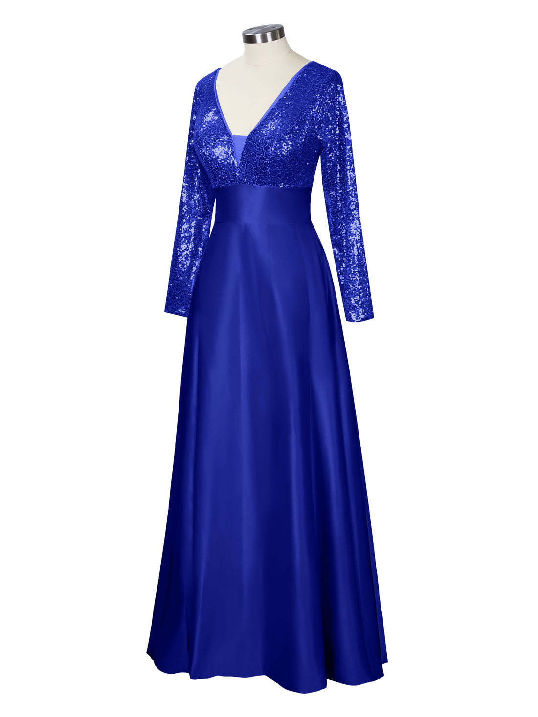 Long Sleeveless Sequin Prom Dress 