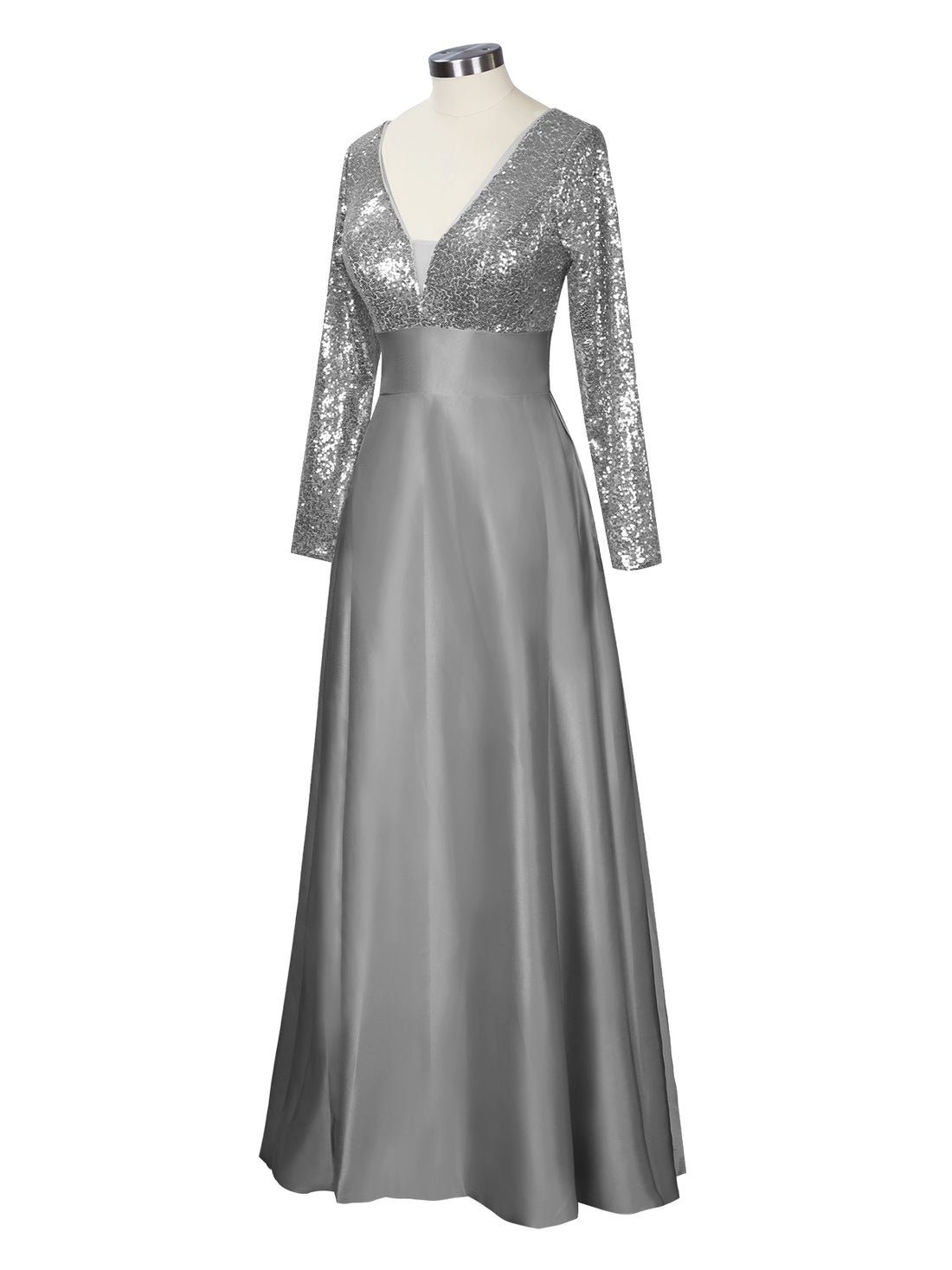 Long Sleeveless Sequin Prom Dress 