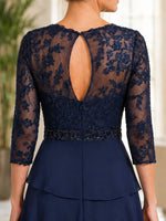 A-Line Long Lace Mother of the Bride Dress