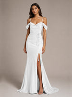 Mermaid Bridesmaid Dress with Tie Waist Sash