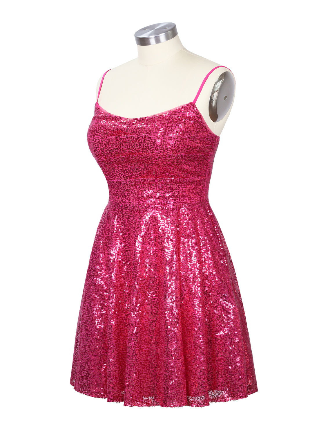 Sequin Scoop Neckline Mini Dress 