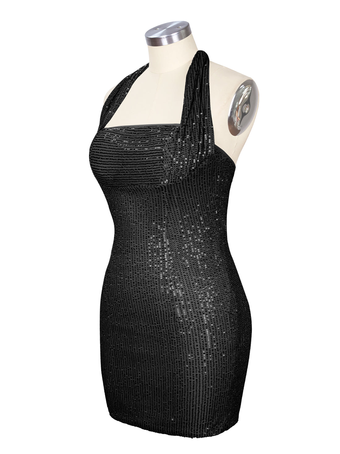 Halter Sequin Sheath Mini Dress 