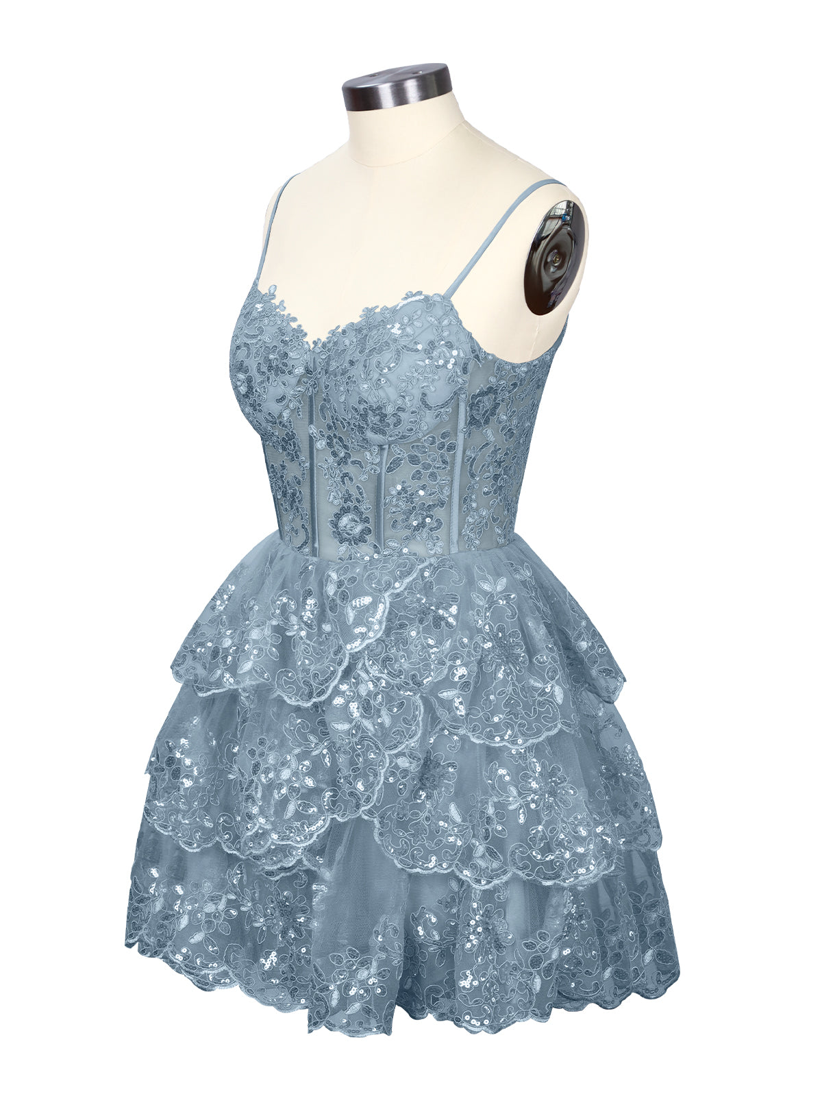 Sequin Appliques Mini Dress 