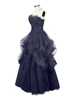 Tiered Strapless Prom Dress 