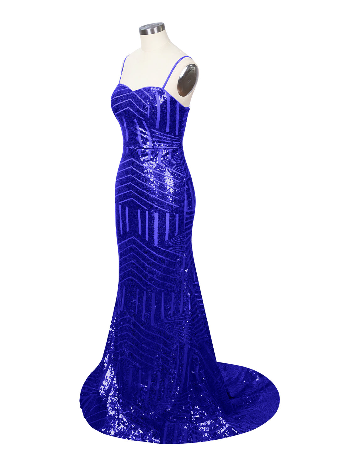 Geometric Sequin Prom Dress 