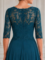A-Line Mother of the Bride Dress with Pleated Details